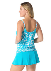 Beach House Women's Plus Size Key West Pique Brandy Blouson Tankini Top