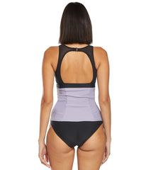 Sporti Active High Neck Color Block Tankini Top