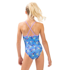 Dolfin Girls' Haze Printed One Piece Swimsuit (Big Kid)