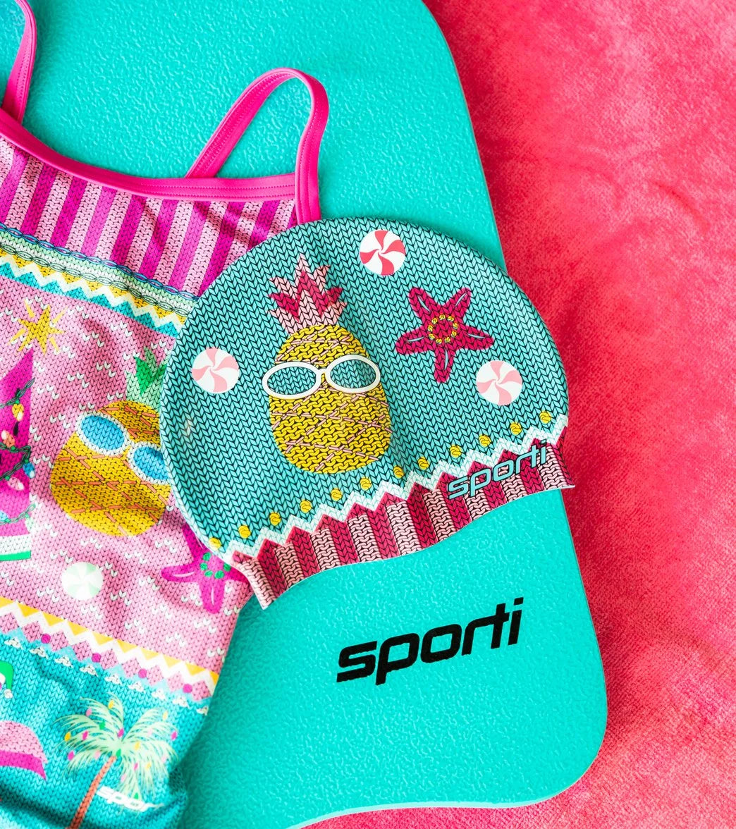 Sporti Tropical Holiday Silicone Swim Cap Jr.