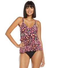 Dolfin Women's Aquashape Jag Ruffle Tier One Piece Chlorine Resistant Swimsuit