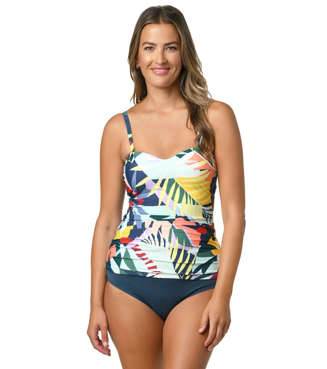 Jantzen Women's Tropical Utopia Tara Bandeau Tankini Top