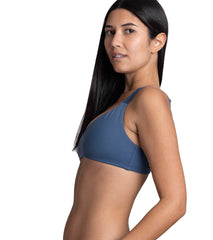 JOLYN's Women's Suzy Solid V Neck Adjustable Strap Bikini Top