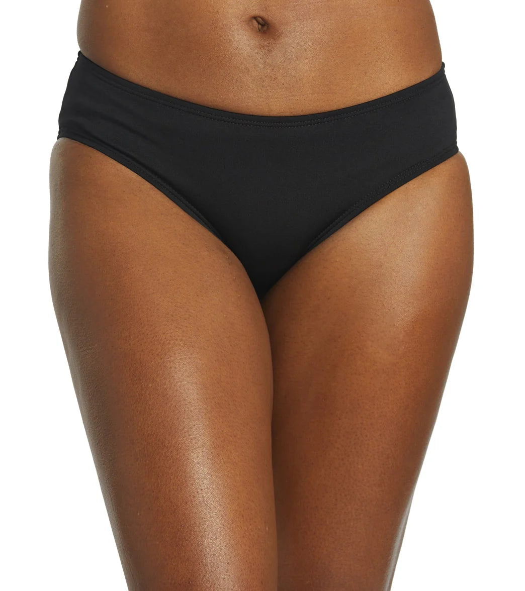 TYR Women's Solid Durafast Elite Mid Rise Bikini Bottom