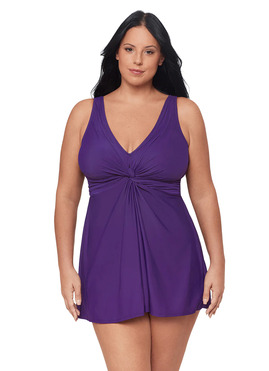 Miraclesuit Women's Plus Size Solid Must Have Marais Swim Dress