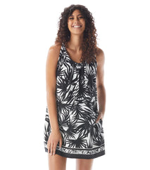 Beach House Seaside Palm Colette Drawcord Tank Dress
