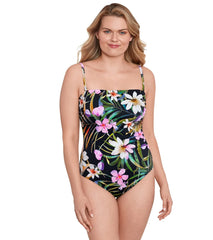 Longitude Women's Elysian Fields Side Shirred Bandeau Long Torso One Piece Swimsuit