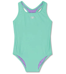 Speedo Girls' Solid Racerback One Piece Swimsuit (Little Kid, Big Kid)