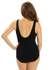 Dolfin Women's Aquashape Solid Scoop Neck Conservative One Piece Swimsuit