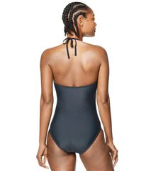 Speedo Active Women's V-Neck Halter One Piece Swimsuit