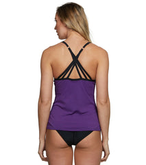 Dolfin Women's Aquashape Solid Triple Crossback Chlorine Resistant Tankini Top