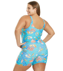 Sporti Plus Size Unitard Caribbean Sea One Piece Swimsuit