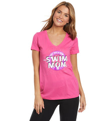 USA Swimming Women's Swim Mom Not Just A Mom V-Neck T-Shirt