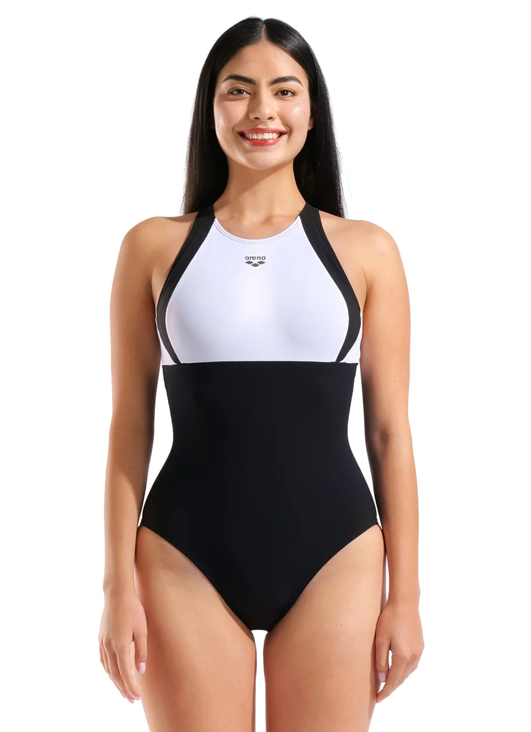 Arena Women's Linda Colorblock Cross Back One Piece Swimsuit