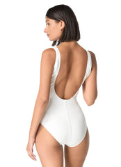 Carmen Marc Valvo Women's Pearl Paradise Scoop Neck One Piece Swimsuit