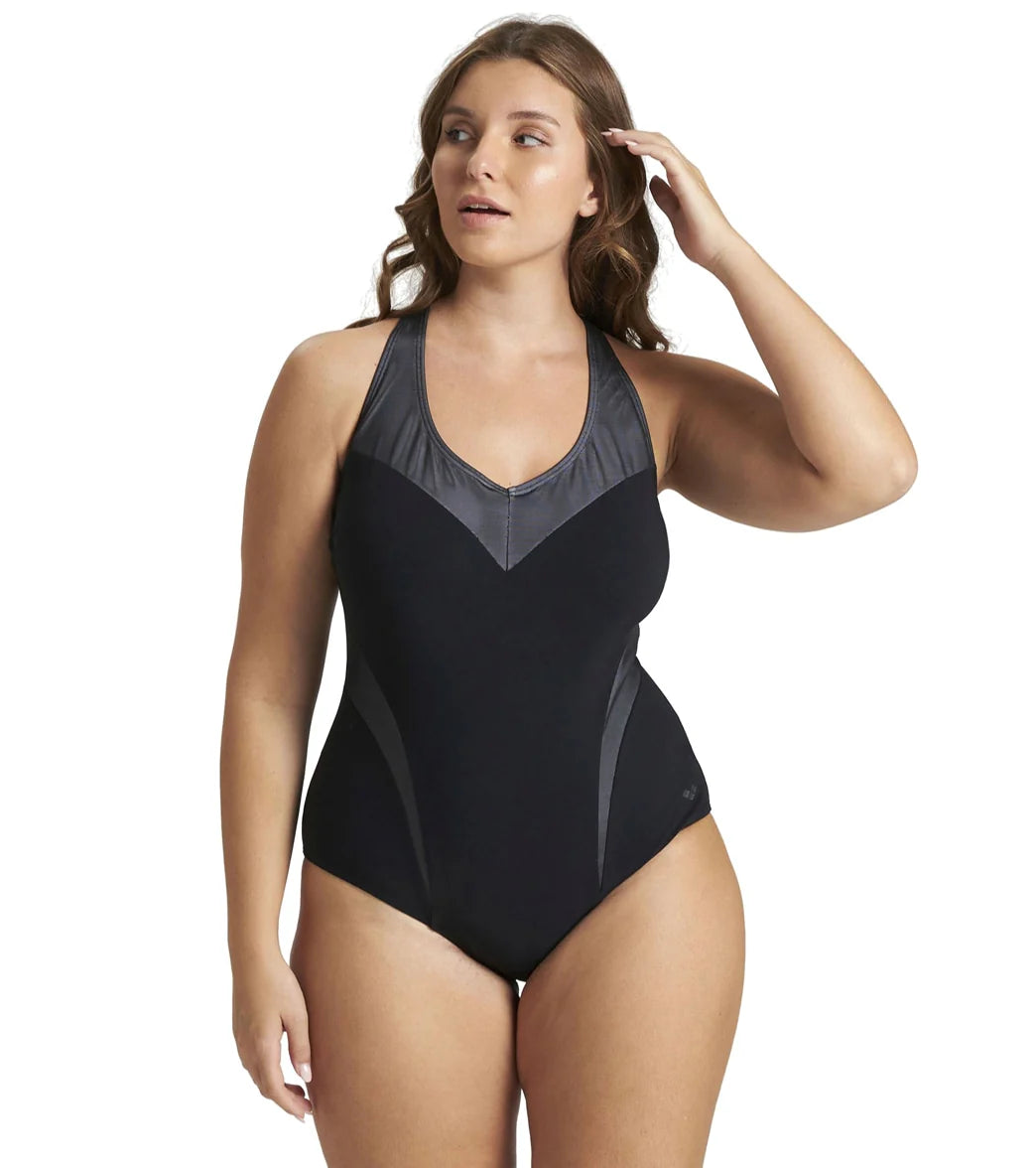 Arena Women's Plus Size Isabel Light Cross Back One Piece Swimsuit