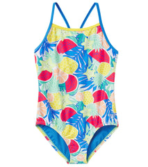 Speedo Girls' Printed Propel Back One Piece Swimsuit (Big Kid)