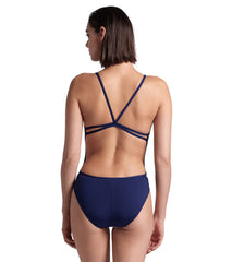 Arena Women's Multi Stripes Lace Back One Piece Swimsuit