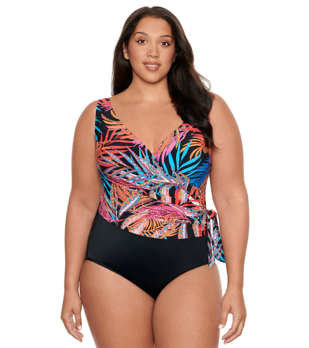 Longitude Women's Jungle Boogie Tie Side One Piece Swimsuit