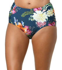 Jantzen Women's Floral Enchantment Side Shirred Comfort Core Bikini Bottom