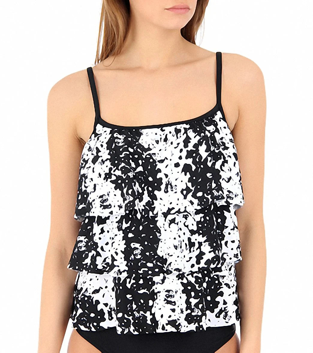 Maxine Graphic Nature Tiered Tankini Top