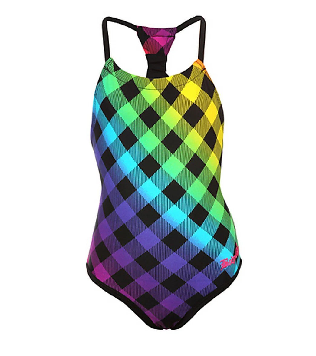 Body Glove Girls' Rainbow Plaid 1pc