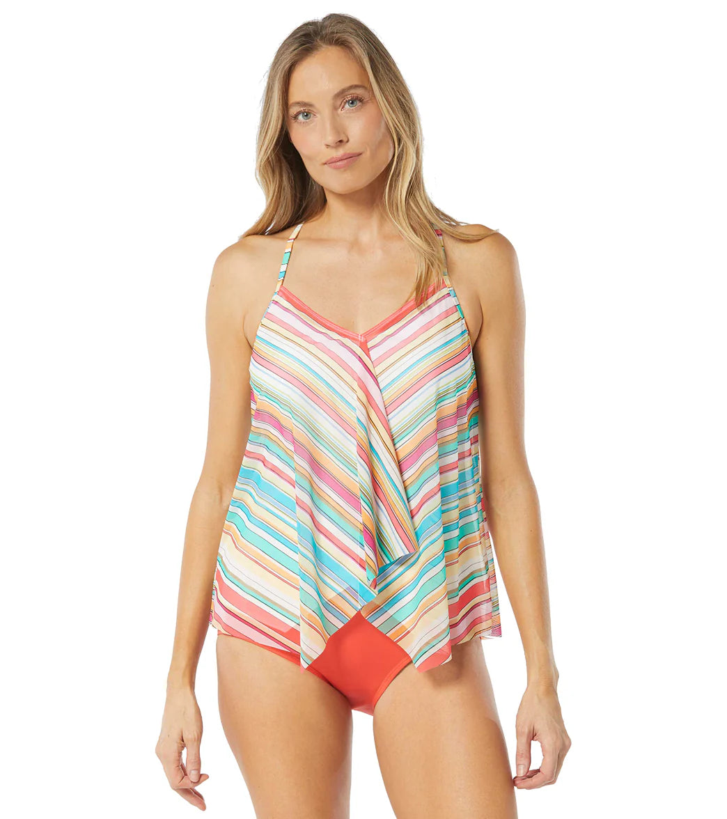 Beach House Women's Sunward Stripe Kerry Mesh Tankini Top