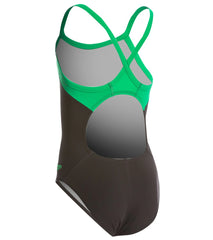 Speedo Youth PowerPlus Bolt Splice Drill Back One Piece Swimsuit