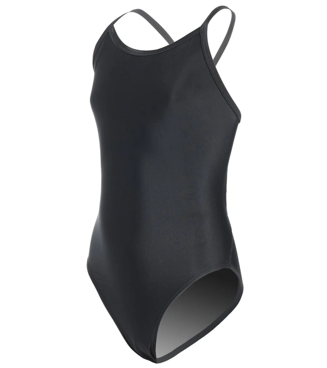 iSwim Essential Solid Thin Strap One Piece Swimsuit Youth (22-28)