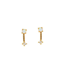 TAI Jewelry Opal Stick Studs with CZ Accents
