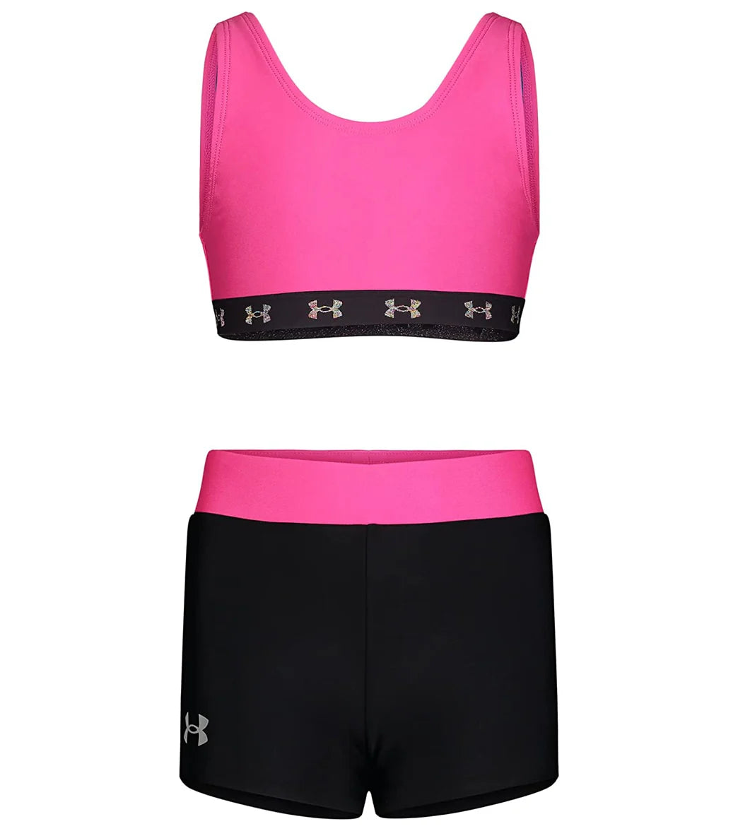 Under Armour Girls' UA Two Piece Swim Short Set (Little Kid)