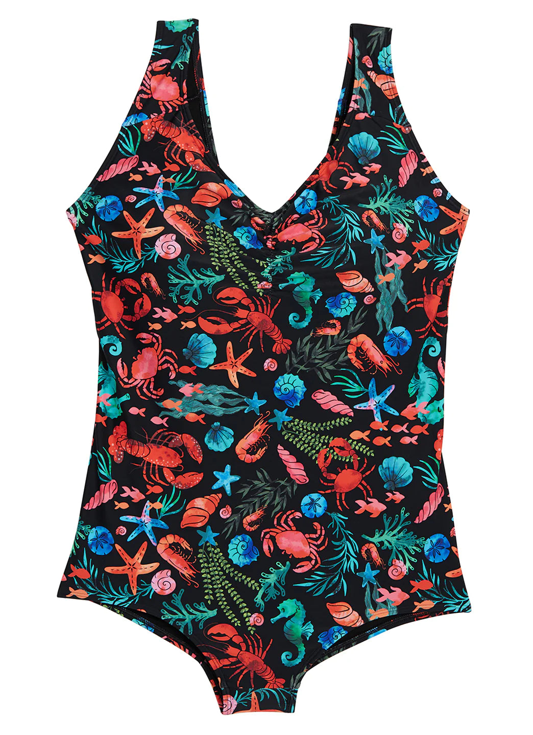 Sporti Plus Size Tide Pool Conservative Printed Girl Leg One Piece Swimsuit