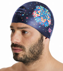 Arena Drew Kibler Geometric Lions Flat Silicone Swim Cap