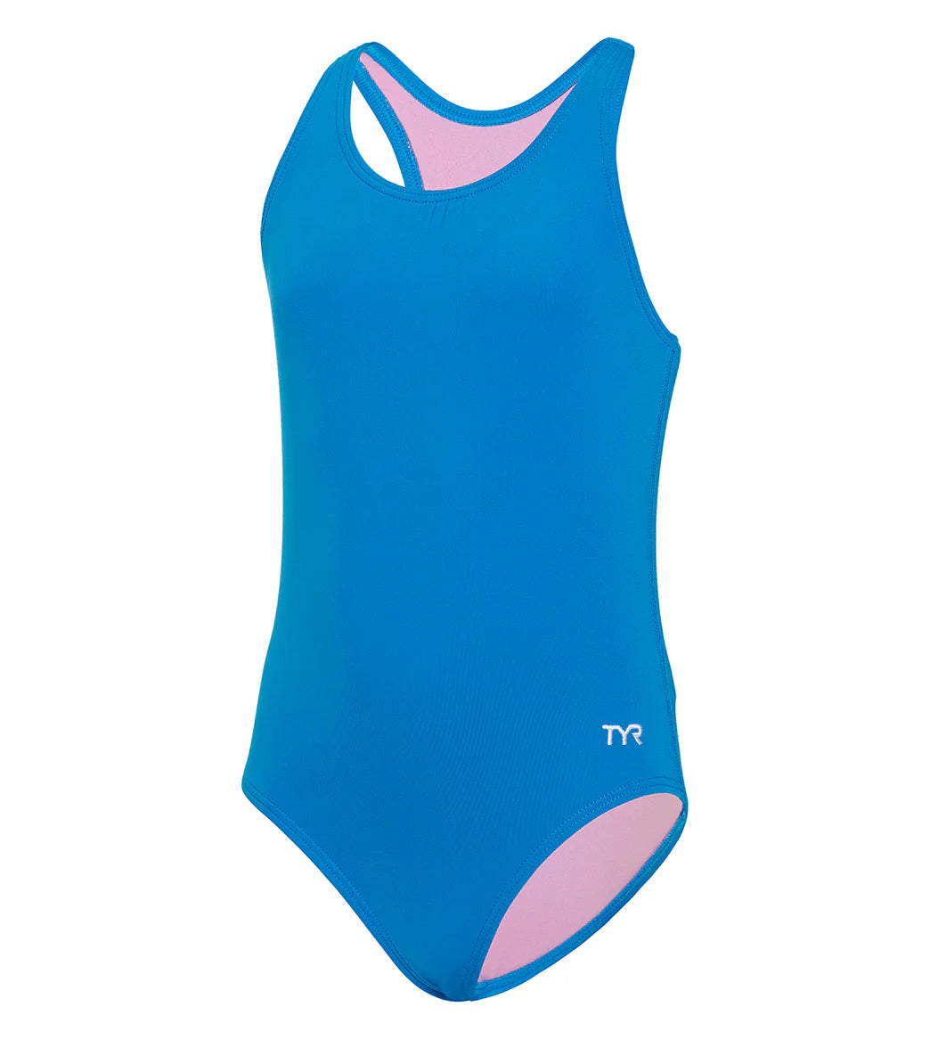 TYR Girls' Solid Durafast Elite Ella Maxfit One Piece Swimsuit (Little Kid, Big Kid)