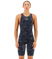 TYR Women's Venzo Camo Open Back Tech Suit Swimsuit