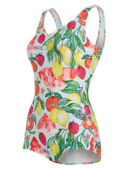 Sporti Riviera Picnic Conservative Printed Girl Leg One Piece Swimsuit