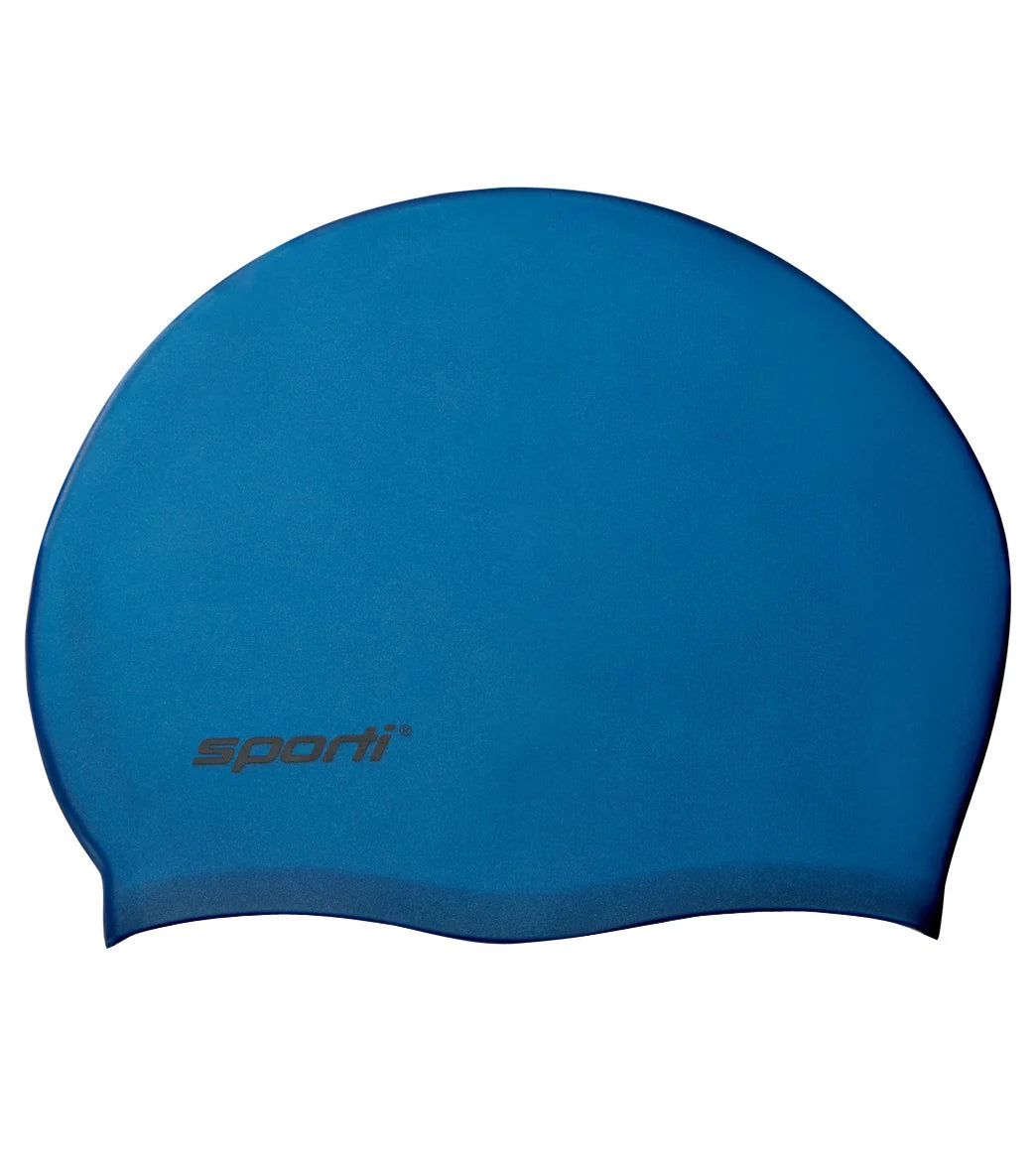 Sporti Kids' Solid Metallic Silicone Swim Cap
