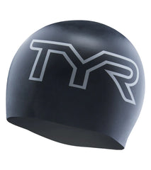 TYR Wrinkle-Free Large Logo Silicone Swim Cap
