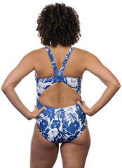 EQ Swimwear Women's Royal Hawaiian Banded Maternity One Piece Swimsuit