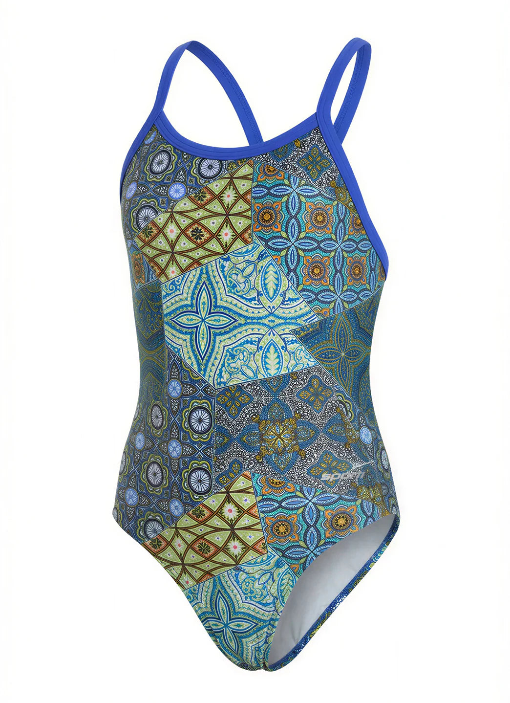 Sporti Fiesta Tile Thin Strap One Piece Swimsuit (22-44)