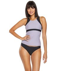 Sporti Active High Neck Color Block Tankini Top
