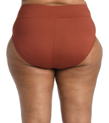 La Blanca Women's Plus Size Island Goddess High Waist Bikini Bottom