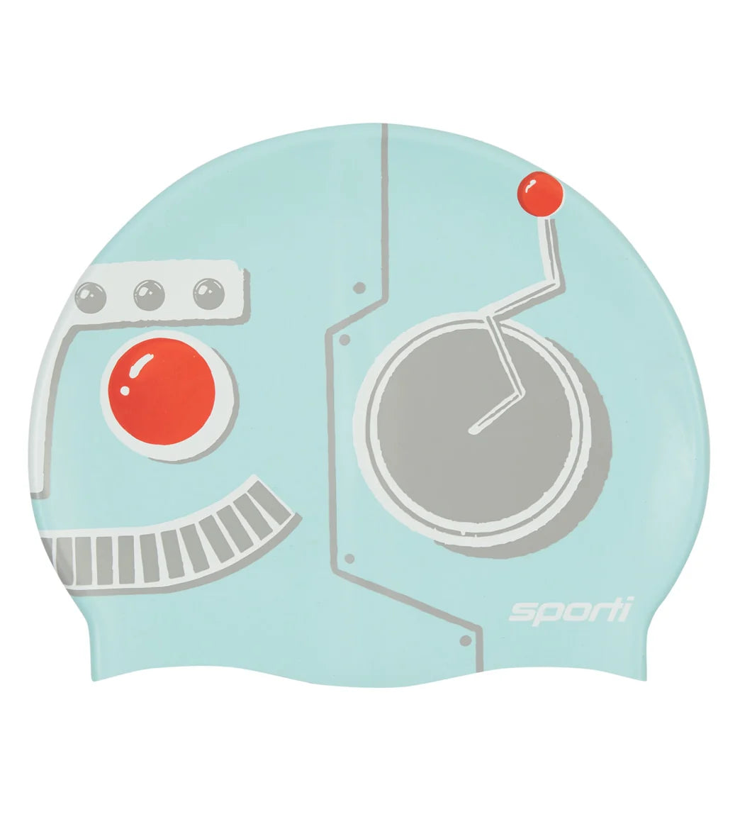 Sporti Robot Silicone Swim Cap Jr.