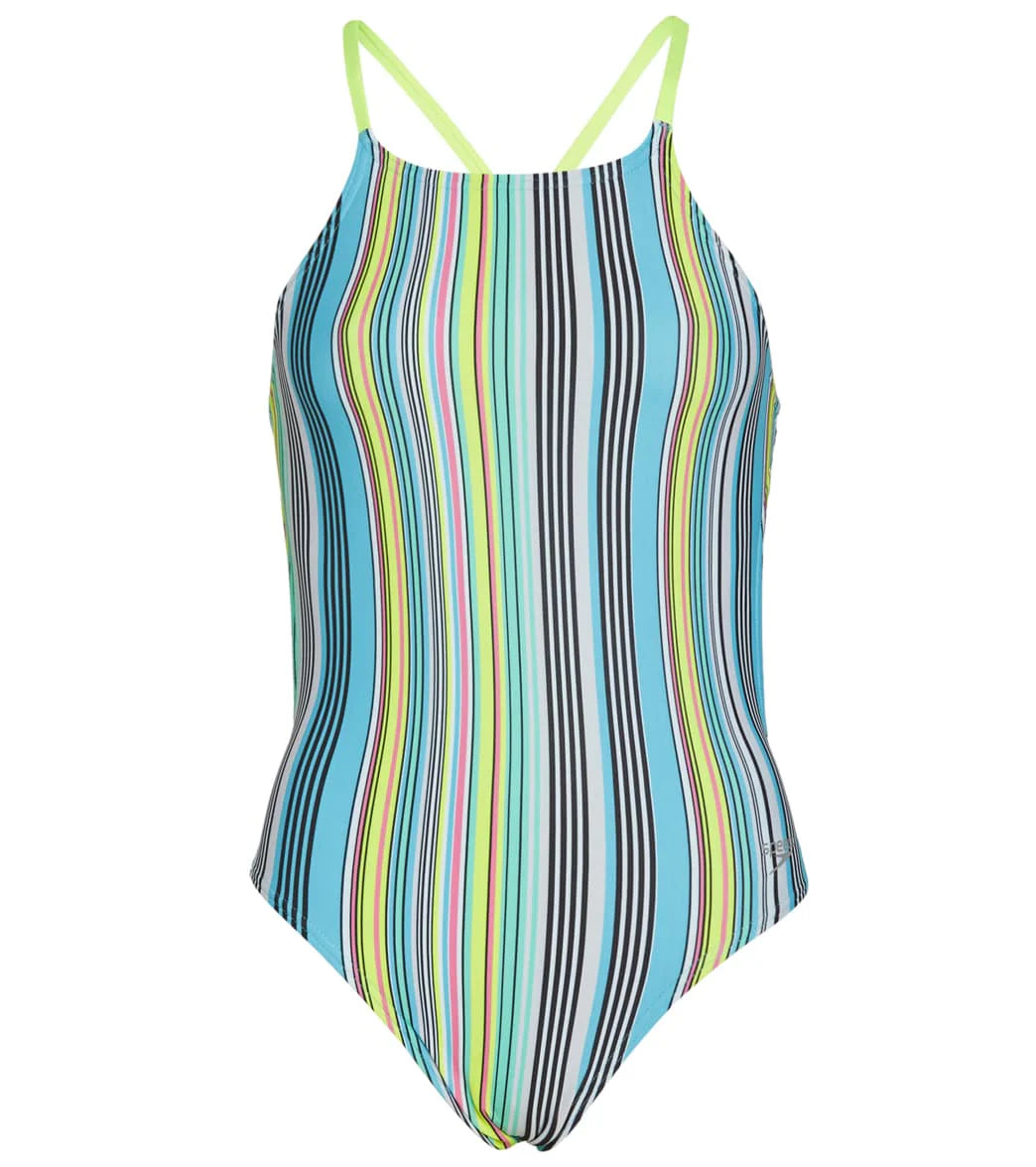Speedo Women's Printed Tie Back One Piece Swimsuit