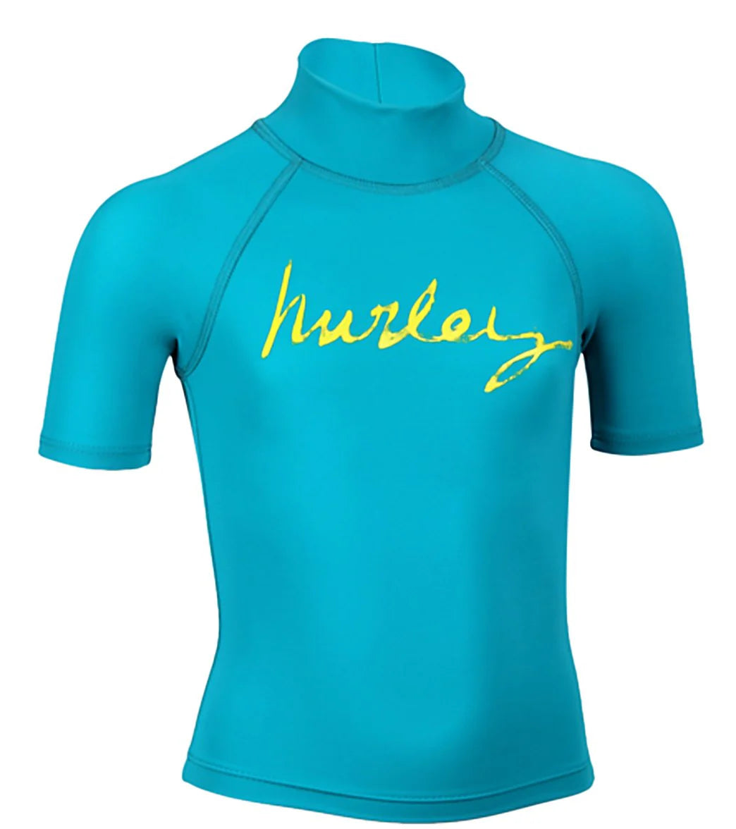 Hurley Little Girls' One & Only Solid S/S Rash Guard (4-6X)