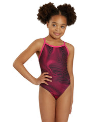Sporti HydroLast Sonar Waves Thin Strap One Piece Swimsuit Youth (22 - 28)