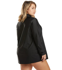Sporti Plus Size Women's Solid L/S UPF 50+ Zip Up Rash Guard