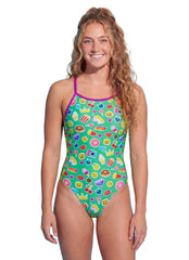 Sporti Sticker Squad Thin Strap One Piece Swimsuit (22-44)