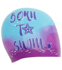 Sporti Born To Swim Long Hair Silicone Swim Cap