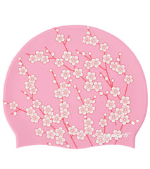 Sporti Cherry Blossom Silicone Swim Cap